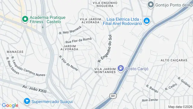 Mapa do bairro Vila Antena Montanhês, Belo Horizonte - MG