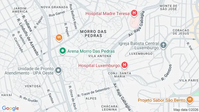 Mapa do bairro Vila Antena, Belo Horizonte - MG