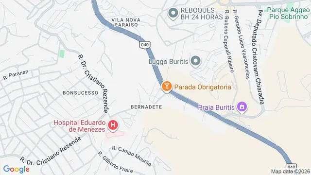 Mapa do bairro Vila Bernadete (Barreiro), Belo Horizonte - MG