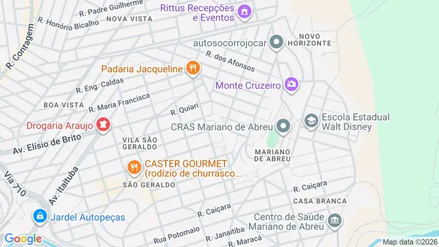 Mapa do bairro Vila Boa Vista, Belo Horizonte - MG