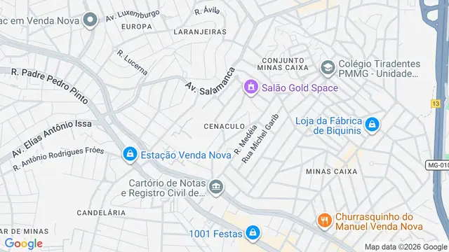 Mapa do bairro Vila Capri, Belo Horizonte - MG