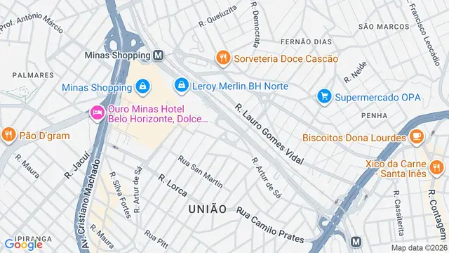 Mapa do bairro Vila de Sá, Belo Horizonte - MG