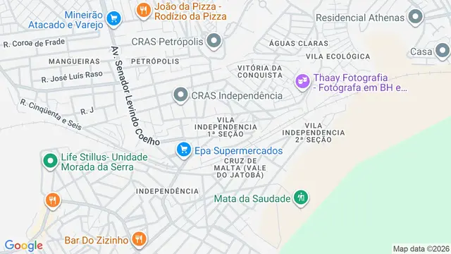 Mapa do bairro Vila Independencia 1ª Seção, Belo Horizonte - MG