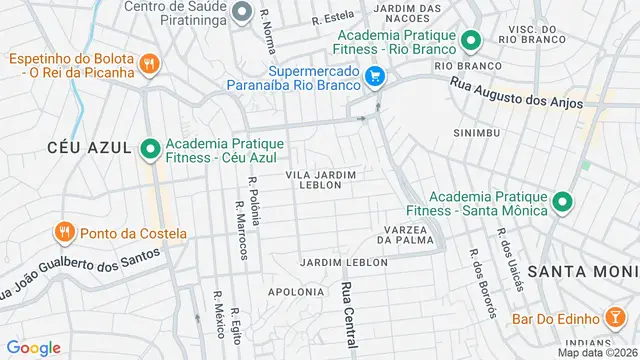 Mapa do bairro Vila Jardim Leblon, Belo Horizonte - MG