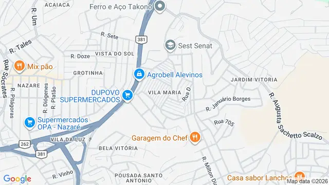 Mapa do bairro Vila Maria, Belo Horizonte - MG