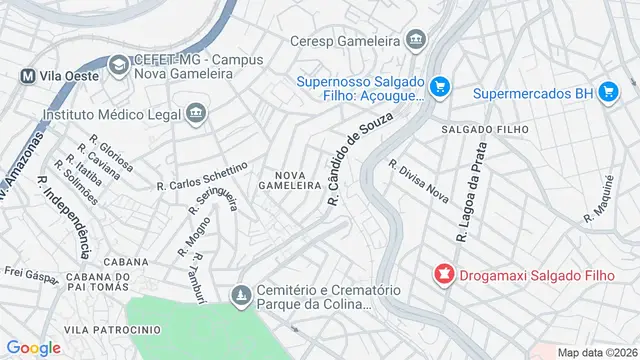 Mapa do bairro Vila Nova Gameleira I, Belo Horizonte - MG