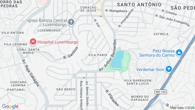 Mapa do bairro Vila Paris, Belo Horizonte - MG