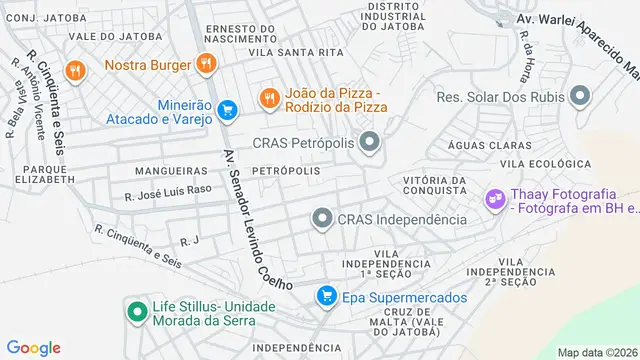 Mapa do bairro Vila Petrópolis, Belo Horizonte - MG
