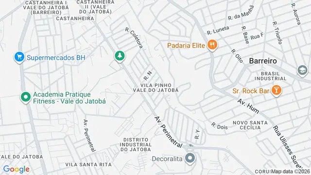 Mapa do bairro Vila Pinho Vale do Jatobá, Belo Horizonte - MG