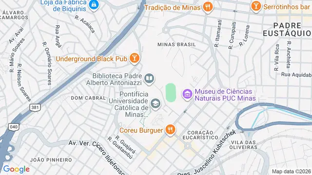 Mapa do bairro Vila PUC, Belo Horizonte - MG