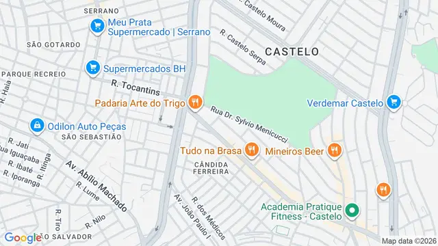 Mapa do bairro Vila Real II, Belo Horizonte - MG