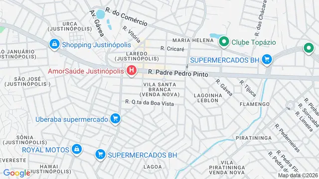 Mapa do bairro Vila Santa Branca (Venda Nova), Belo Horizonte - MG