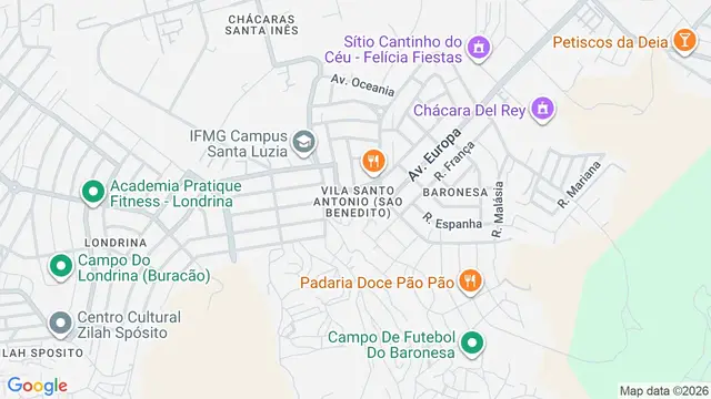 Mapa do bairro Vila Santo Antônio Barroquinha, Belo Horizonte - MG