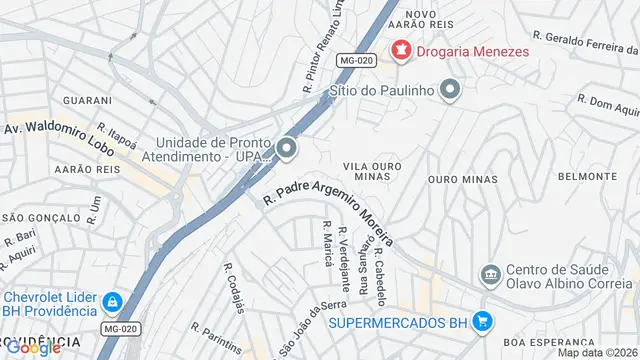 Mapa do bairro Vila São Gabriel, Belo Horizonte - MG