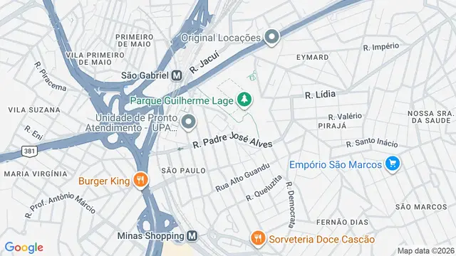 Mapa do bairro Vila São Paulo, Belo Horizonte - MG