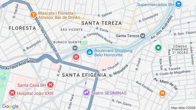 Mapa do bairro Vila União, Belo Horizonte - MG