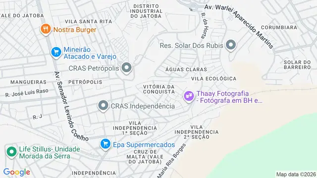 Mapa do bairro Vitória da Conquista (Barreiro), Belo Horizonte - MG