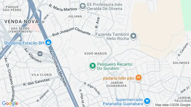 Mapa do bairro Xodó Marize, Belo Horizonte - MG